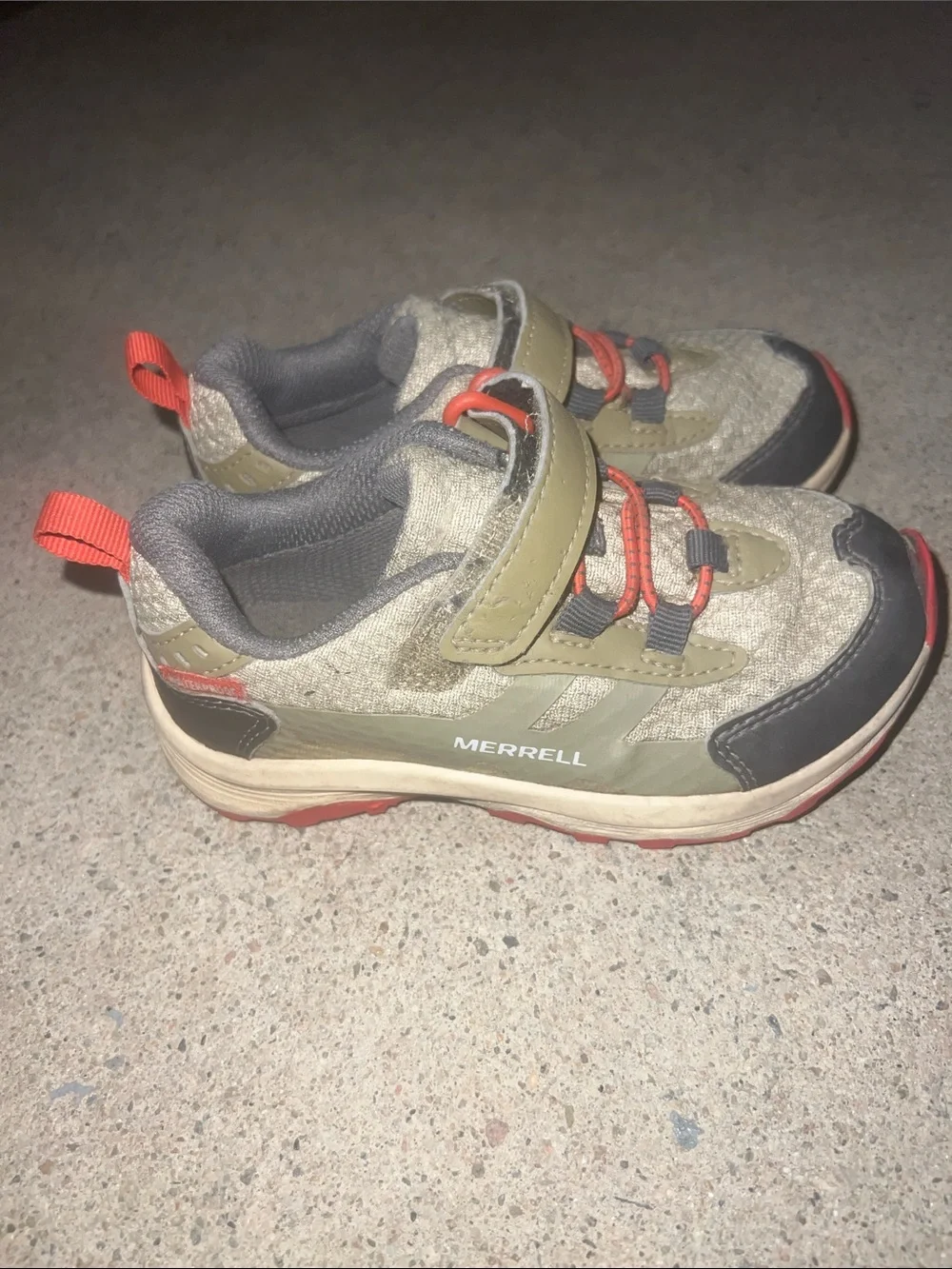 Merrell Kids Olive, Gray and Orange Trail Sneakers